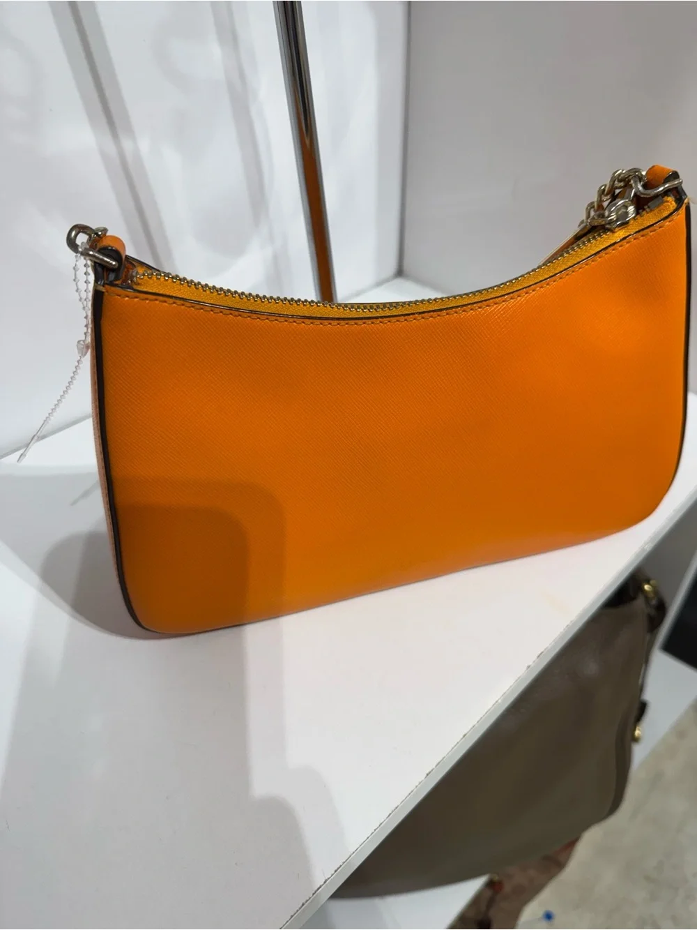 kate spade Bright Orange Leather Chain Shoulder Bag